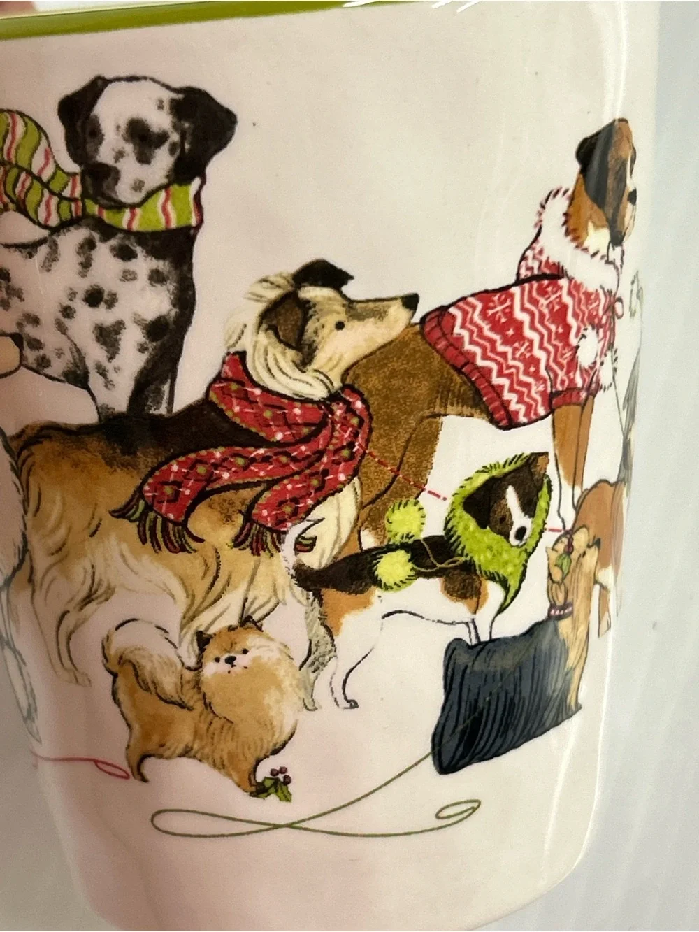 Set of 2 Pier 1 Imports  Park Avenue Puppies Dogs Coffee Tea Cups Mug Retired